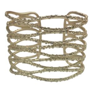Kendra Scott Nicolas Cuff Bracelet Matte Gold Plated Layered Crystal Retired